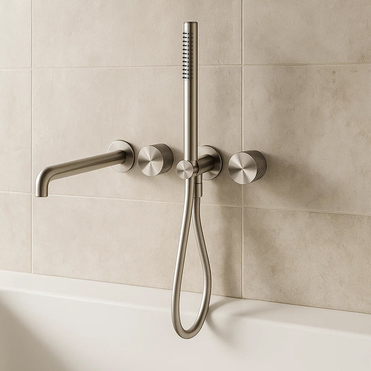 Opal Progressive Shower System Separate Plate With Spout 250mm Brushed Nickel