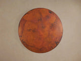 Recycled Metal Round Dining Table Hand-Hammered Top & Black Vertex Iron Base