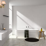 Mecca Wall Basin Mixer Separate Back Plate Handle Up 185mm Spout Matte Black