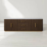 Finnley Plinth Sideboard with Carrara Marble Top Buffet Cabinet