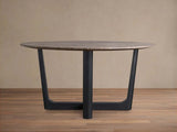 Saint Germain Carrara Marble Top Round Dining Table With Wood Rennes Base