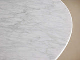 Saint Germain Round Marble Stone Dining Table with Rennes Metal Base
