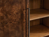 Hattie Burl Tall Cabinet Living Room Natural Wood Grain Storage Cabinet