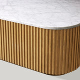 Finnley Solid Wood Coffee Table Stone Top Sofa Center Tea Table