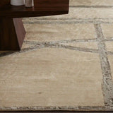 Wynra Hand-Knotted Rug Wool & Rayon Blend Carpet in Ivory