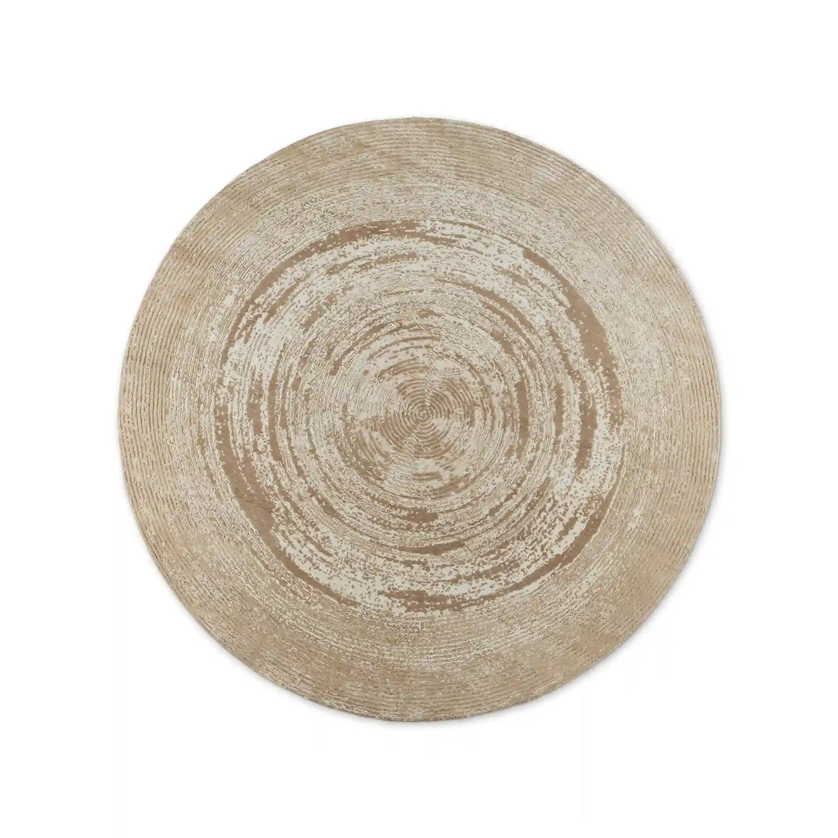 Lette Hand-Knotted Round Rug Carpet Tibetan Craftsmanship Wool Carpet