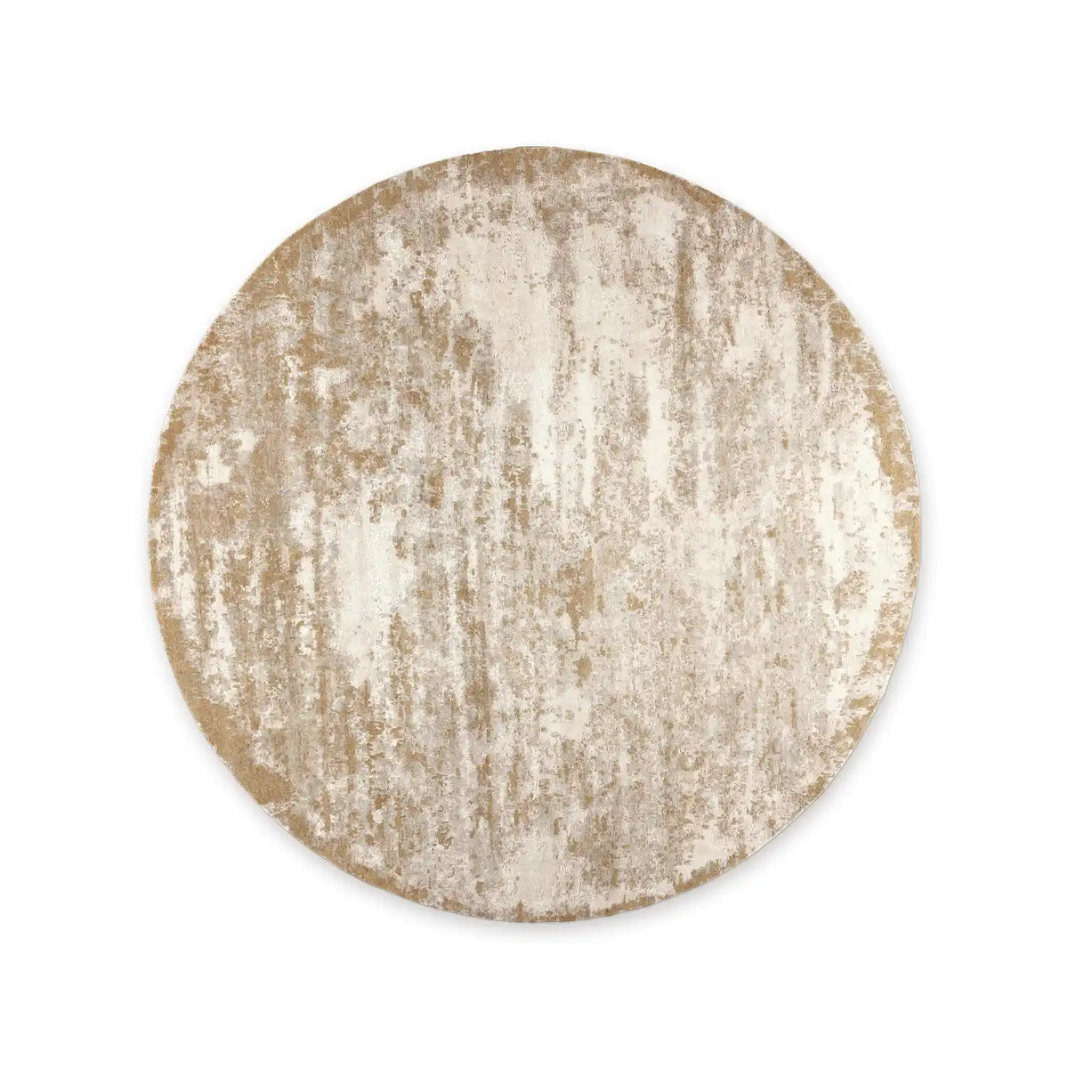 Viona Hand-Knotted Round Rug Wool & Rayon Blend Carpet