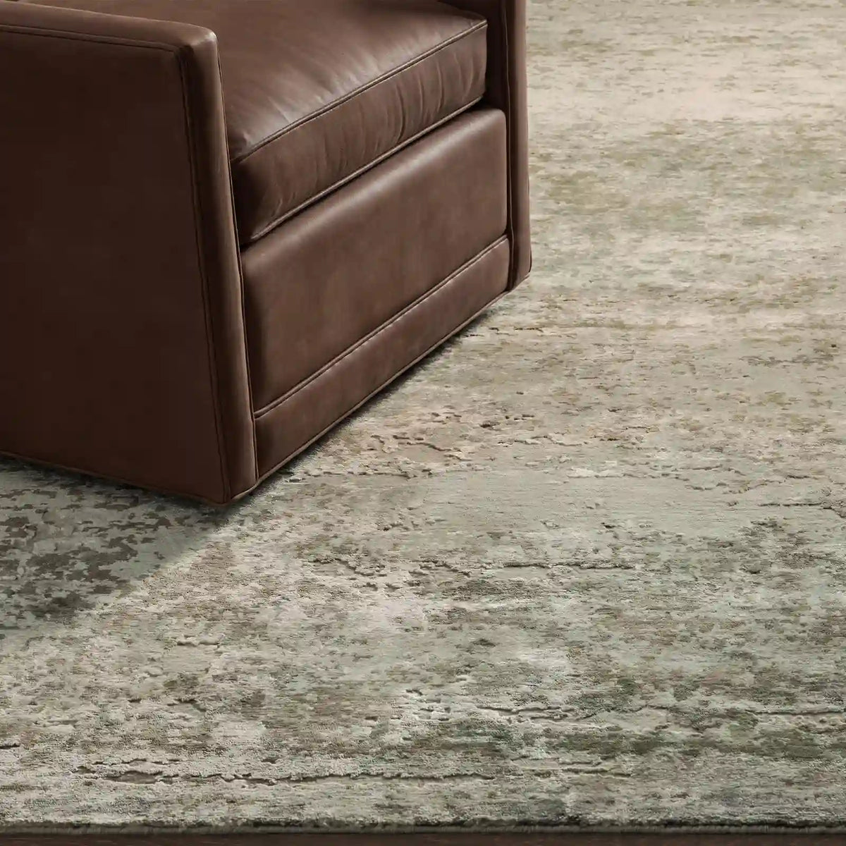 Viona Hand-Knotted Rug Living Room Carpet in Wool & Rayon