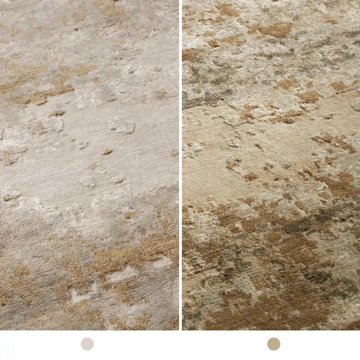 Viona Hand-Knotted Round Rug Wool & Rayon Blend Carpet
