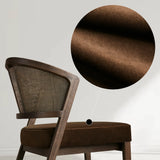 Aimee Oak Wood Dining Side Chair Rattan Cane Back Dining Chair Midcentury Living Room Chairs with Upholstered