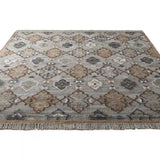 Liora Lido Handwoven Wool Dhurrie Rug Grey Flatweave Carpet