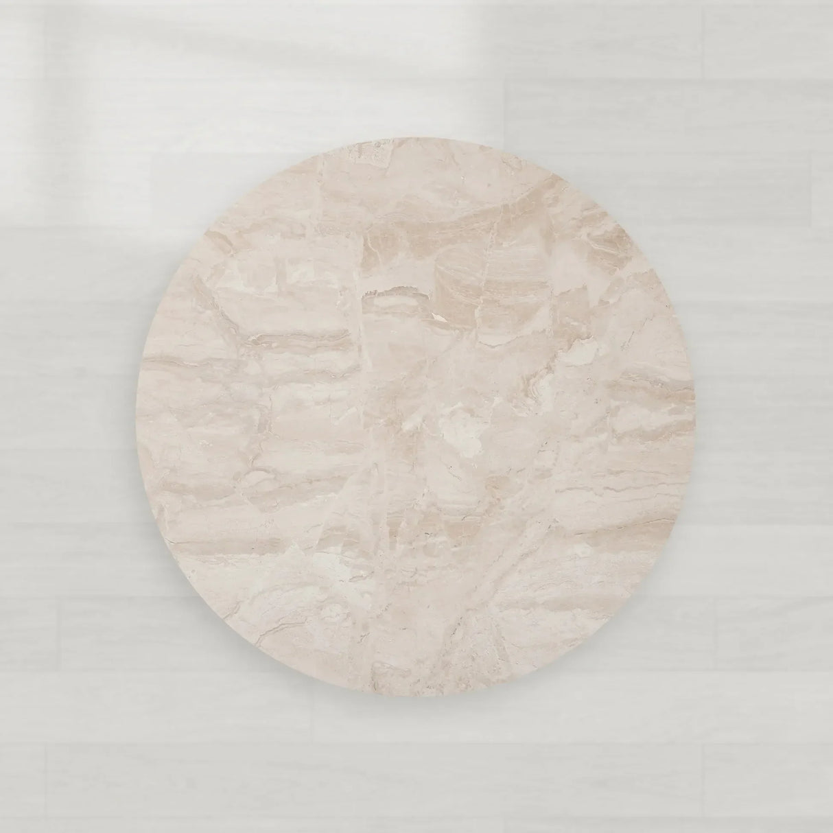Danny Round Marble Top Coffee Table Oak Wood Base Cocktail Table Living Room Center Tea Table