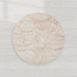 Danny Round Marble Top Coffee Table Oak Wood Base Cocktail Table Living Room Center Tea Table