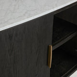 Danny Marble Top Sideboard Oak Wood Buffet Buffet Table Cabinet Country Entryways TV Cabinet