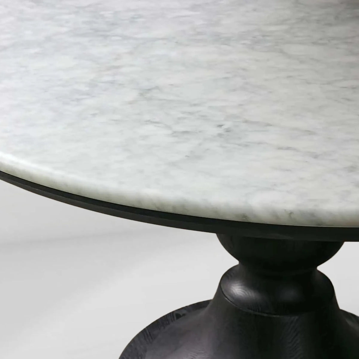 Amelia Marble Top Dining Table with Wood Curved Base Natural Stone Dining Table