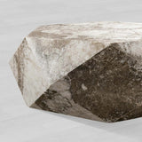 Lysa Natural Onyx Coffee Table Unique Wood Frame Cocktail Table Living Room Center Geometric Tea Table