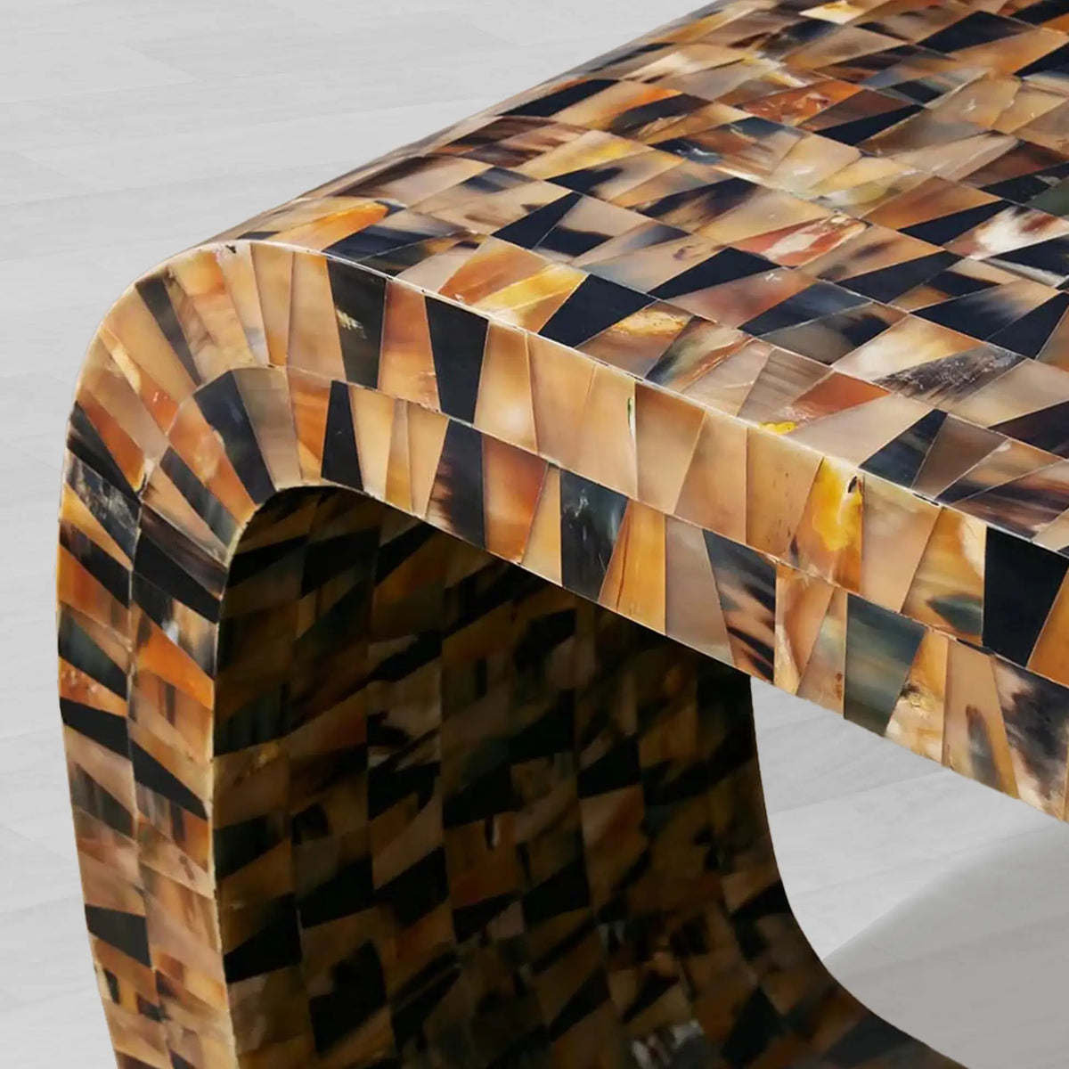 Lindly Buffalo Horn Finish Entrance Console Table Wood Frame Hallway Entryway Table