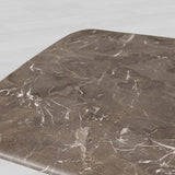 Saint Germain Marble Top Coffee Table Oak Wood Dauphine Base Cocktail Table Living Room Ston Top Center Tea Table