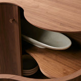 Cortina Boat-Shaped Top Sideboard with a Waved Base Buffet Table Wood Living Room Entryways Cabinet