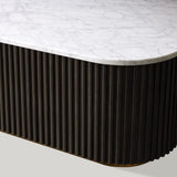 Finnley Solid Wood Coffee Table Stone Top Sofa Center Tea Table