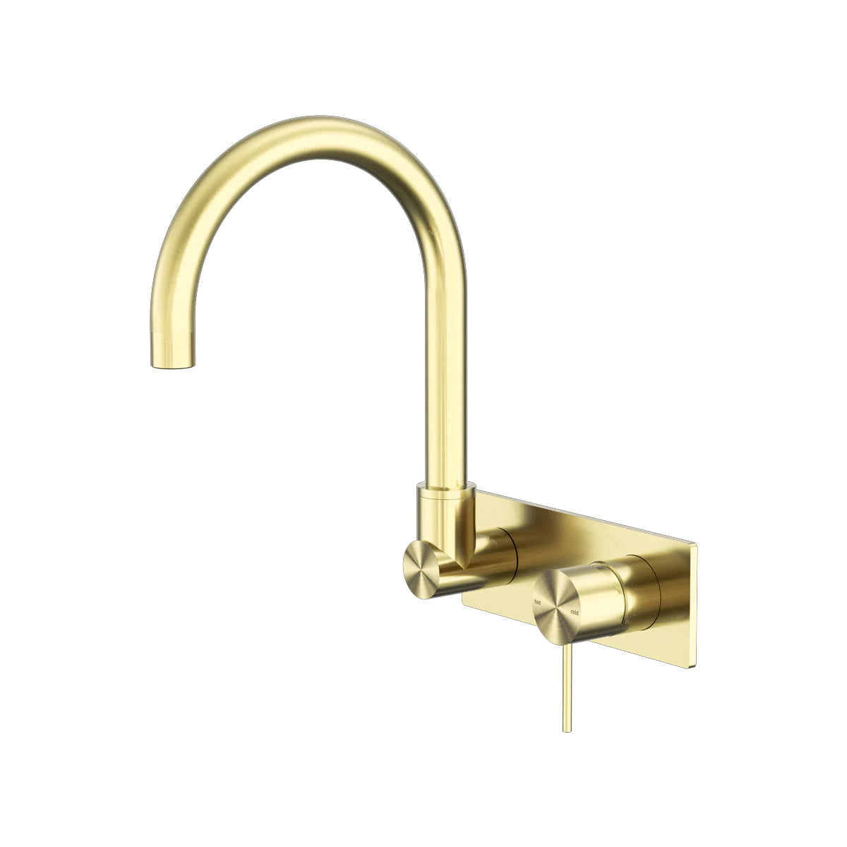 MECCA WALL BASIN/BATH MIXER SWIVEL SPOUT BRUSHED GOLD