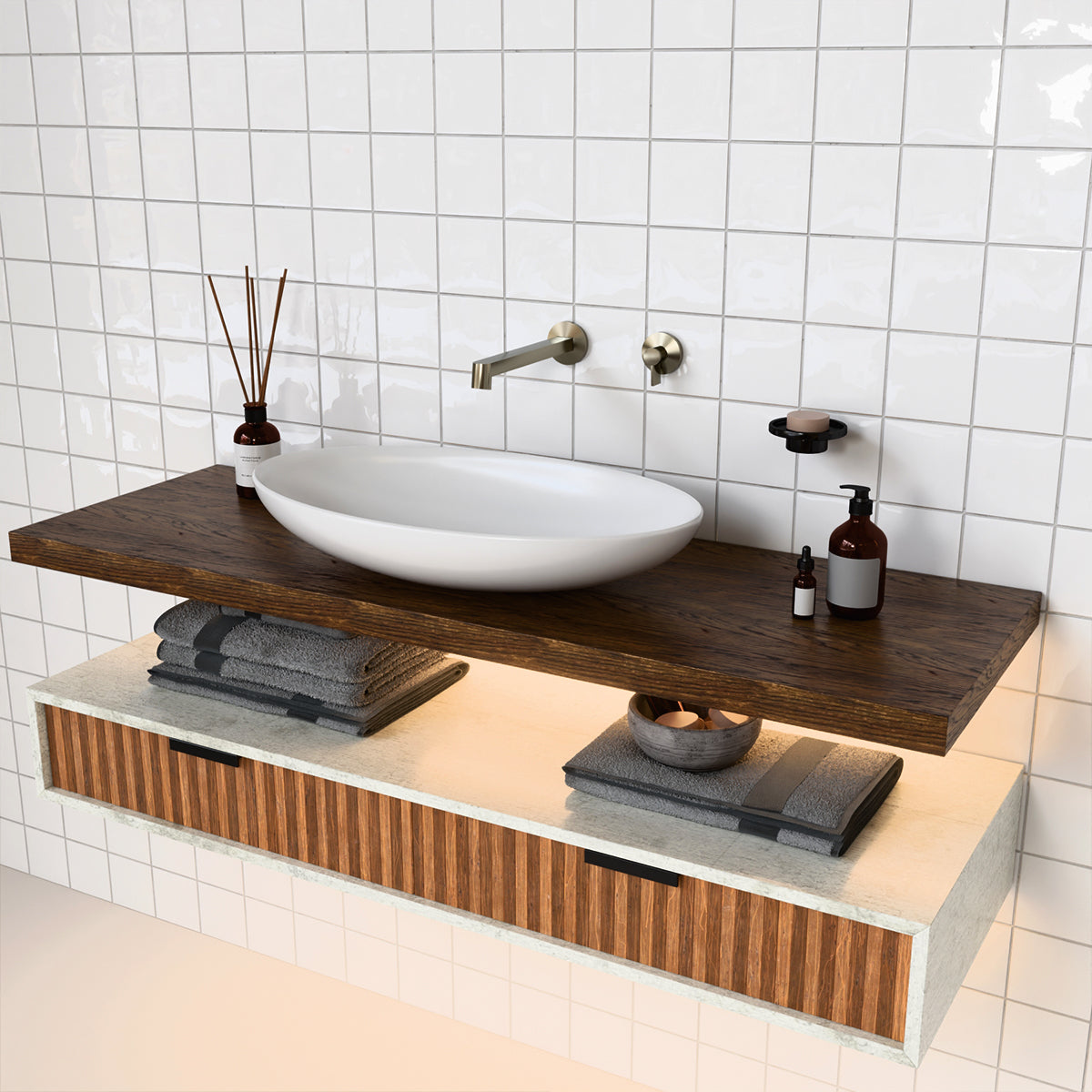 Components Row Basin Spout - Brushed Nickel