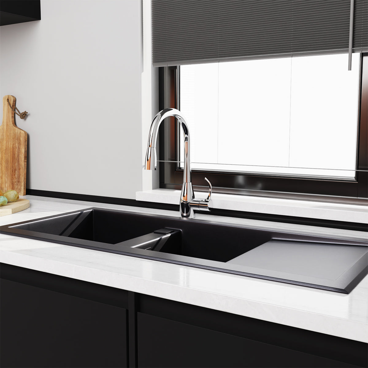 Simplice Pull Down Kitchen Mixer Polished Chrome