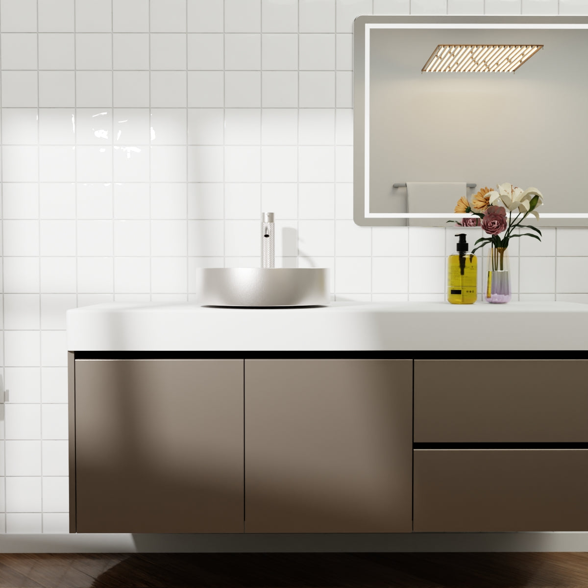 OPAL ROUND 400MM STAINLESS STEEL BASIN BRUSHED NICKEL