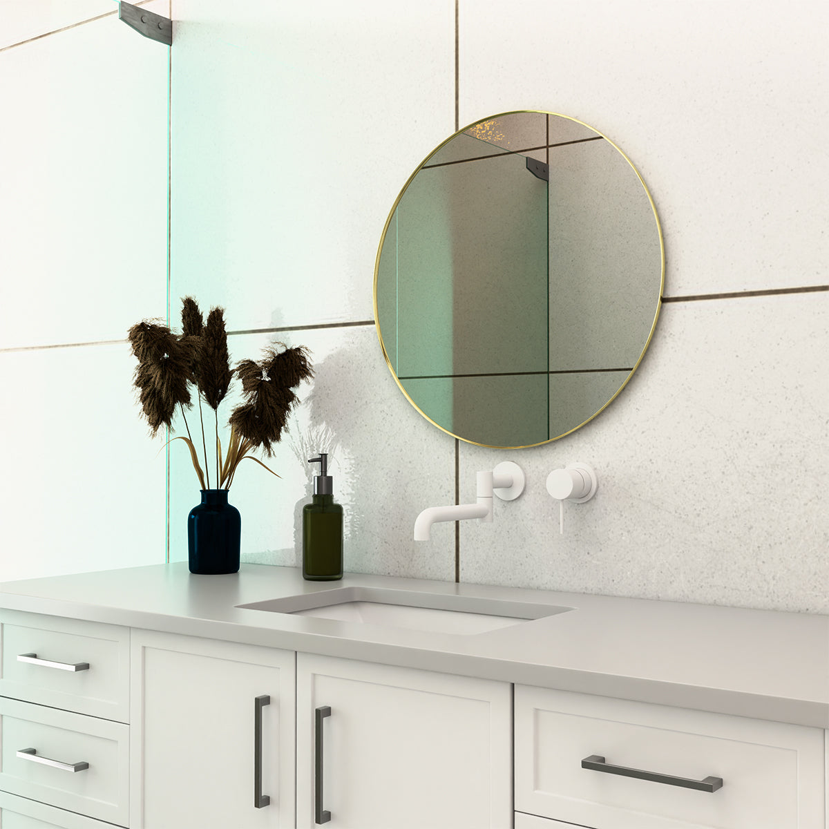 Mecca Wall Basin/Bath Mixer Swivel Spout 225mm Matte White