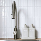 Mecca Pull Out Sink Mixer With Vegie Spray Function Brushed Nickel