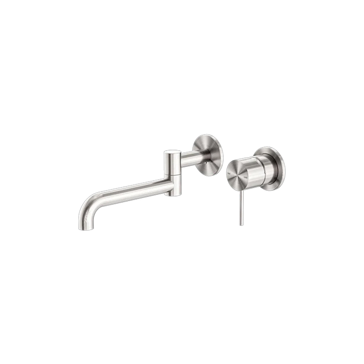 Mecca Wall Basin/Bath Mixer Swivel Spout 225mm Brushed Nickel