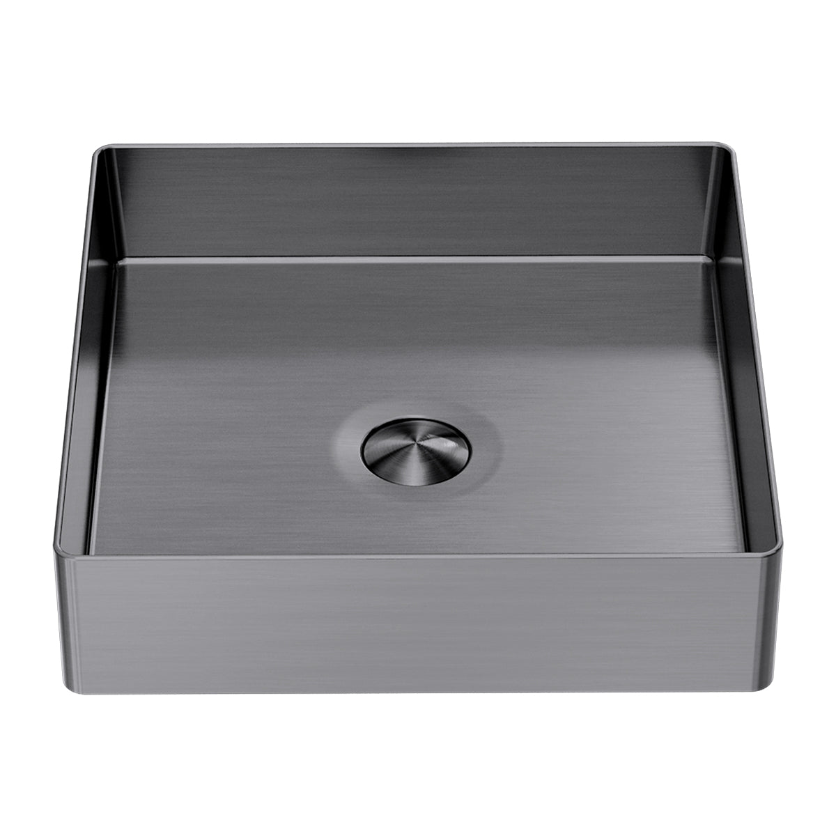 OPAL SQUARE 400MM STAINLESS STEEL BASIN GRAPHITE