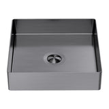 OPAL SQUARE 400MM STAINLESS STEEL BASIN GRAPHITE