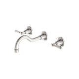 York Wall Basin Set With Metal Lever Brushed Nickel