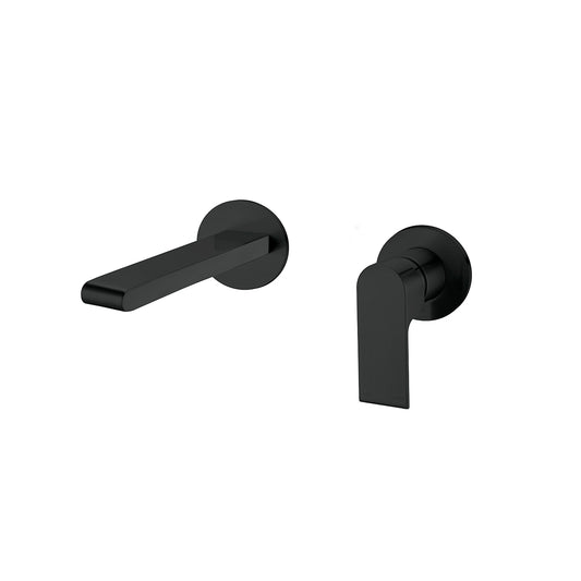 BIANCA WALL BASIN/BATH MIXER SEPARATE BACK PLATE 230MM MATTE BLACK
