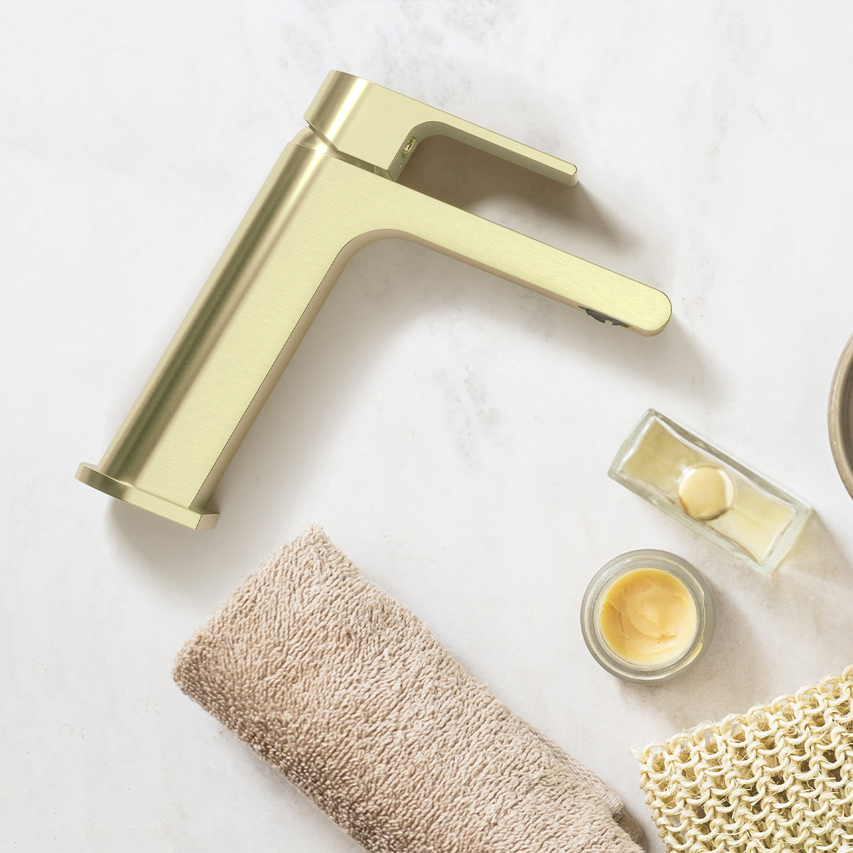 BIANCA BASIN MIXER STRAIGHT SPOUT BRUSHED GOLD