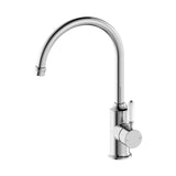 York Kitchen Mixer Gooseneck Spout With White Porcelain Lever Chrome