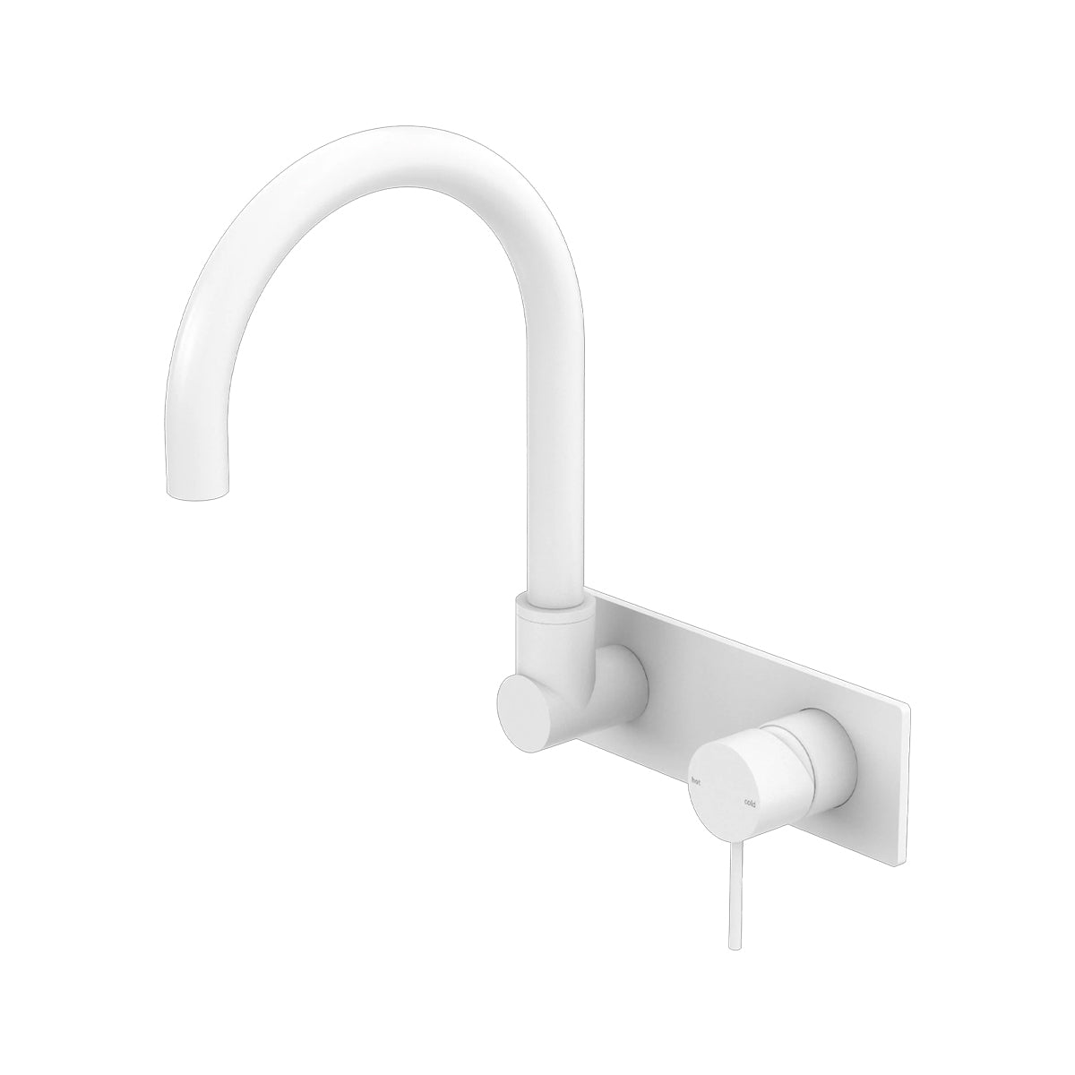 Mecca Wall Basin/Bath Mixer Swivel Spout Matte White