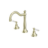 York Basin Set With White Porcelain Lever Aged Brass