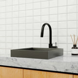 OPAL RECTANGLE STAINLESS STEEL BASIN GRAPHITE
