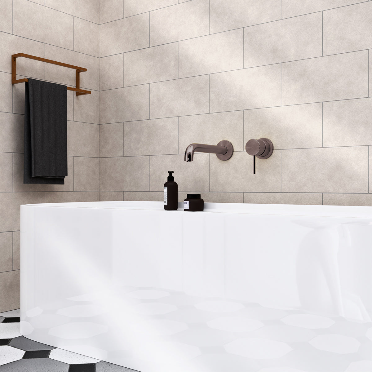 Mecca Wall Basin/Bath Mixer Separate Back Plate 230mm Brushed Bronze