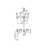 Kara Progressive Shower System Separate Plate With Spout 230mm Brushed Nickel