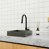 OPAL SQUARE 400MM STAINLESS STEEL BASIN GRAPHITE