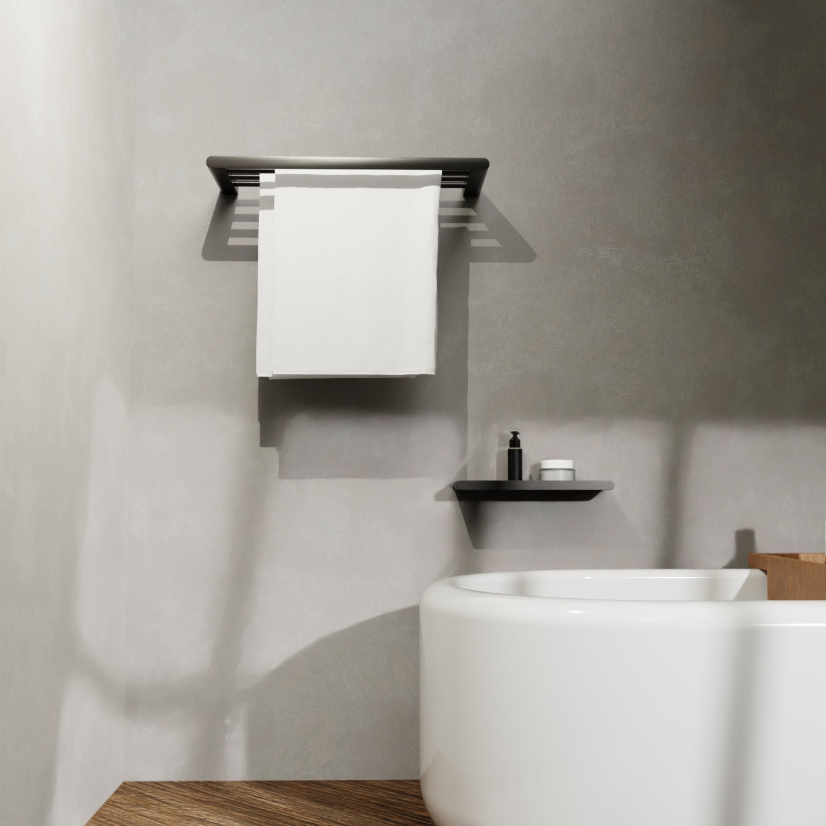 Bianca Metal Shower Shelf Matte Black