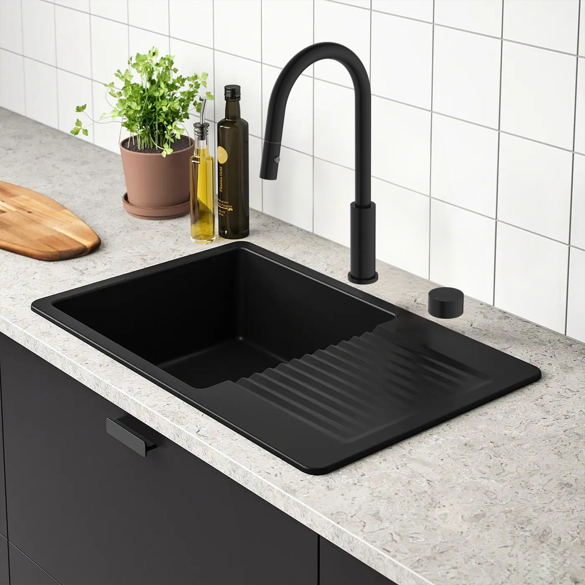 Kara Progressive Pull Out Kitchen Set Matte Black