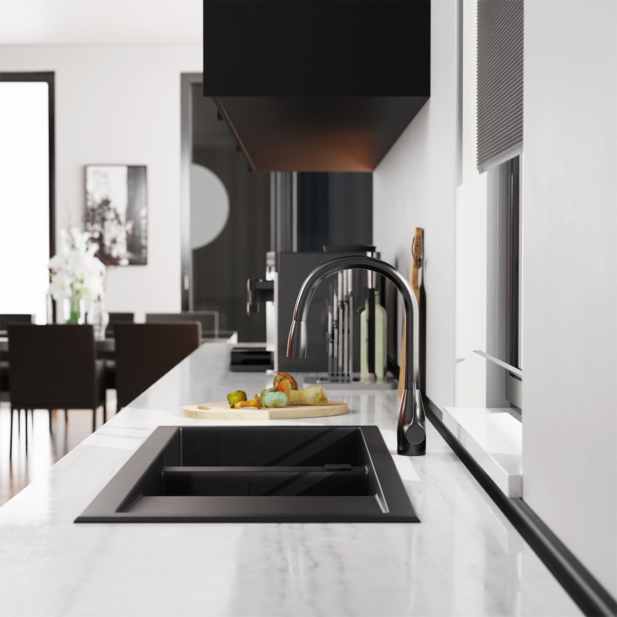 Simplice Pull Down Kitchen Mixer Matte Black