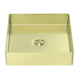 OPAL SQUARE 400MM STAINLESS STEEL BASIN BRUSHED GOLD