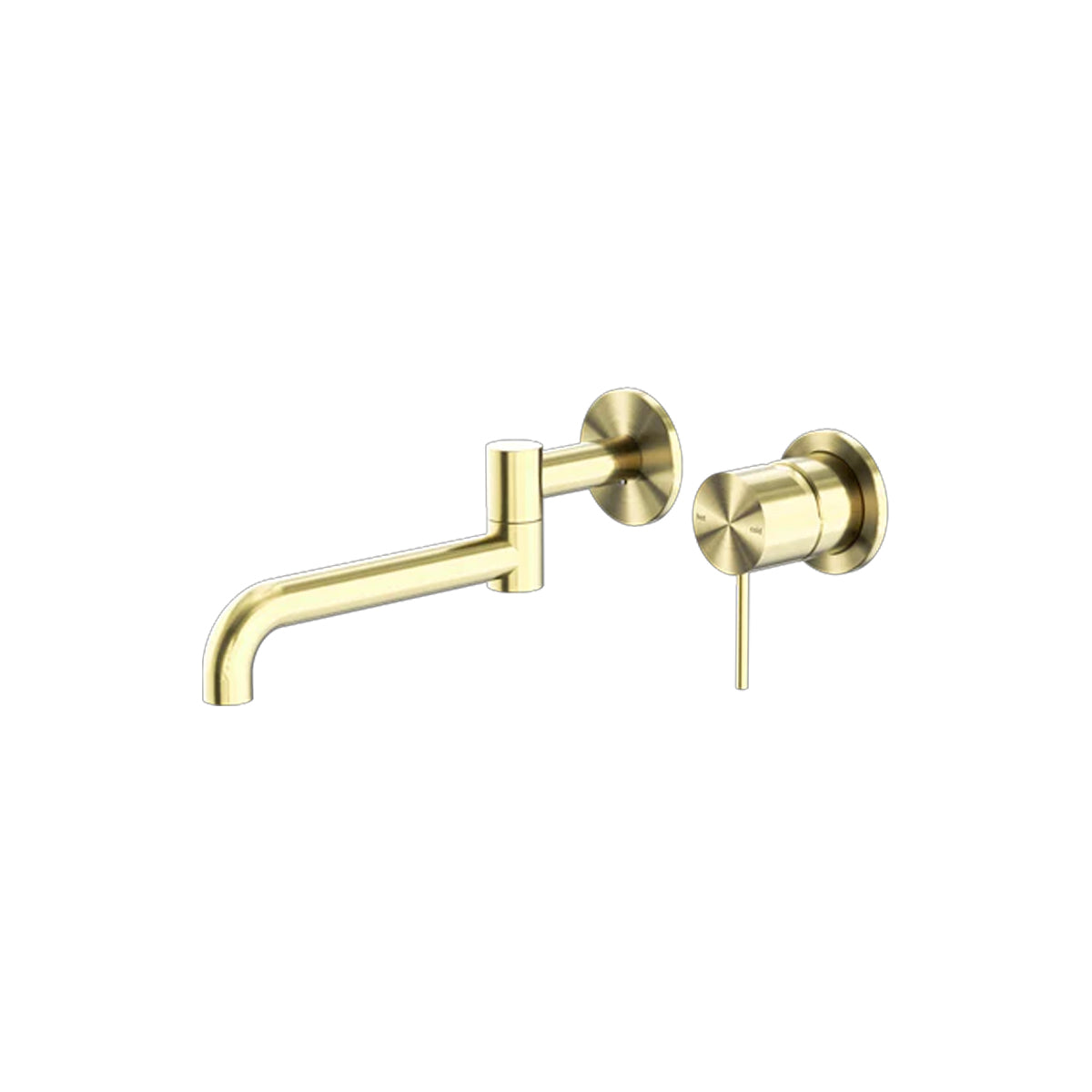 Mecca Wall Basin/Bath Mixer Swivel Spout 225mm Brushed Gold