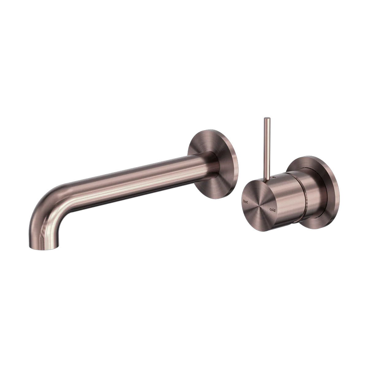 Mecca Wall Basin/Bath Mixer Separate Back Plate Handle Up 260mm Brushed Bronze