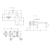 Aleo Wall Mount Bath or Basin Mixer  Polished chrome 21089T-4E-CP